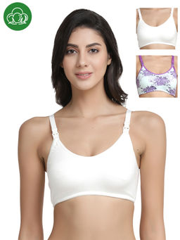 Inner Sense - Organic Antimicrobial Soft Nursing Bra Pack of 3 - Multi-Color