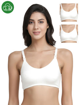 Inner Sense - Organic Antimicrobial Soft Nursing Bra Pack of 3 - White