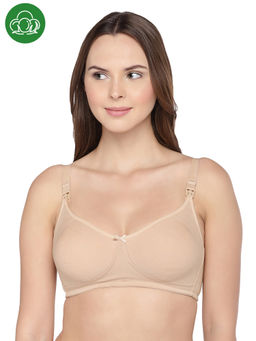 Inner Sense - Organic Cotton Antimicrobial Nursing Bra - Nude