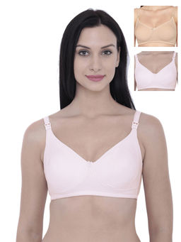 Inner Sense - Organic Cotton Antimicrobial Nursing Bra Pack of 3 - Multi-Color