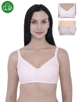 Inner Sense - Women's Full Cup Nursing Bra Pack of 3 - Multi-Color
