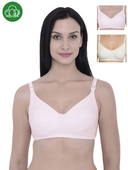 Inner Sense - Women's Full Cup Nursing Bra Pack of 3 - Multi-Color