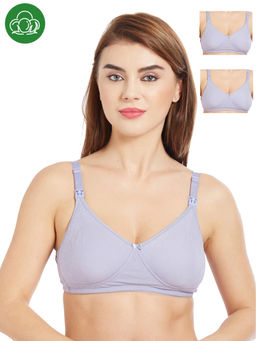 Inner Sense - Organic Cotton Antimicrobial Nursing Bra Pack of 3 - Purple