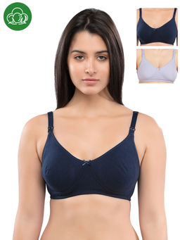 Inner Sense - Women's Full Cup Nursing Bra Pack of 3 - Multi-Color