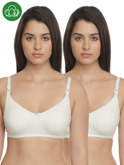 Inner Sense - Women's Full Cup Nursing Bra Pack of 2 - White