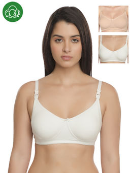 Inner Sense - Women's Full Cup Nursing Bra Pack of 3 - Multi-Color