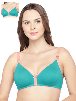 Inner Sense - Organic Cotton Antimicrobial Nursing Bra Pack of 2 - Blue