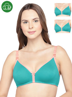 Inner Sense - Organic Cotton Antimicrobial Nursing Bra Pack of 3 - Green