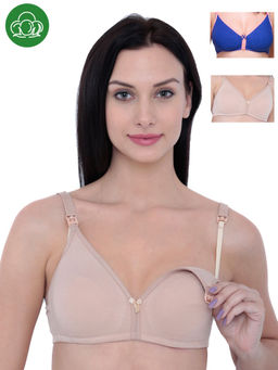 Inner Sense - Organic Cotton Antimicrobial Nursing Bra Pack of 3 - Multi-Color
