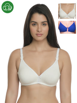 Inner Sense - Organic Cotton Antimicrobial Nursing Bra Pack of 3 - Multi-Color