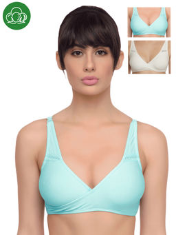 Inner Sense - Organic Antimicrobial Sleeping/Feeding Bra Pack of 3 - Multi-Color