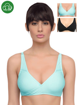 Inner Sense - Organic Antimicrobial Sleeping/Feeding Bra Pack of 3 - Multi-Color