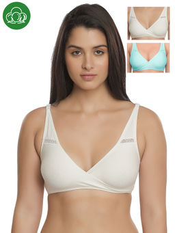 Inner Sense - Organic Antimicrobial Sleeping/Feeding Bra Pack of 3 - Multi-Color
