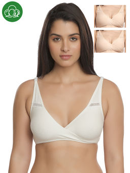 Inner Sense - Organic Antimicrobial Sleeping/Feeding Bra Pack Of 3 - Multi-Color