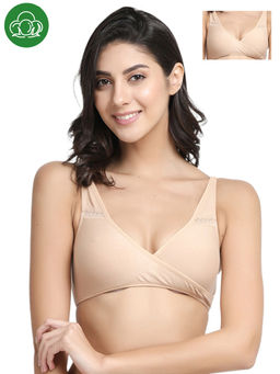 Inner Sense - Organic Antimicrobial Sleeping/Feeding Bra Pack Of 2 - Nude