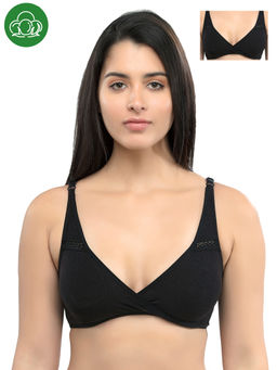 Inner Sense - Organic Antimicrobial Sleeping/Feeding Bra Pack Of 2 - Black