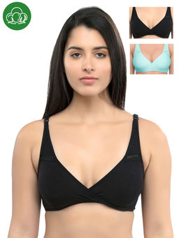 Inner Sense - Organic Antimicrobial Sleeping/Feeding Bra Pack of 3 - Multi-Color