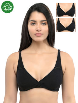 Inner Sense - Organic Antimicrobial Sleeping/Feeding Bra Pack Of 3 - Black