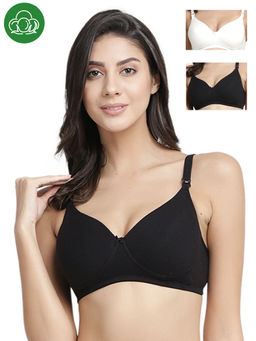 Inner Sense - Organic Cotton Antimicrobial Nursing Bra Pack of 3 - Multi-Color