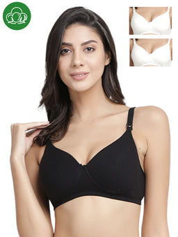 Inner Sense - Organic Cotton Antimicrobial Nursing Bra Pack of 3 - Multi-Color