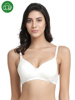 Inner Sense - Organic Antimicrobial Padded Non-Wired Feeding Bra - White