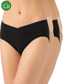 Inner Sense - Women's Organic Cotton Antimicrobial Maternity Panty (Pack of 4) - Multi-Color