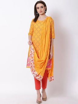 Rangriti - Yellow Printed Dupatta