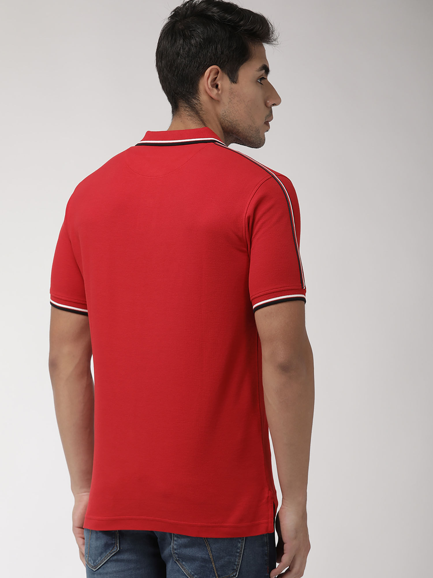 Buy Indian Terrain Red Solid T Shirts 