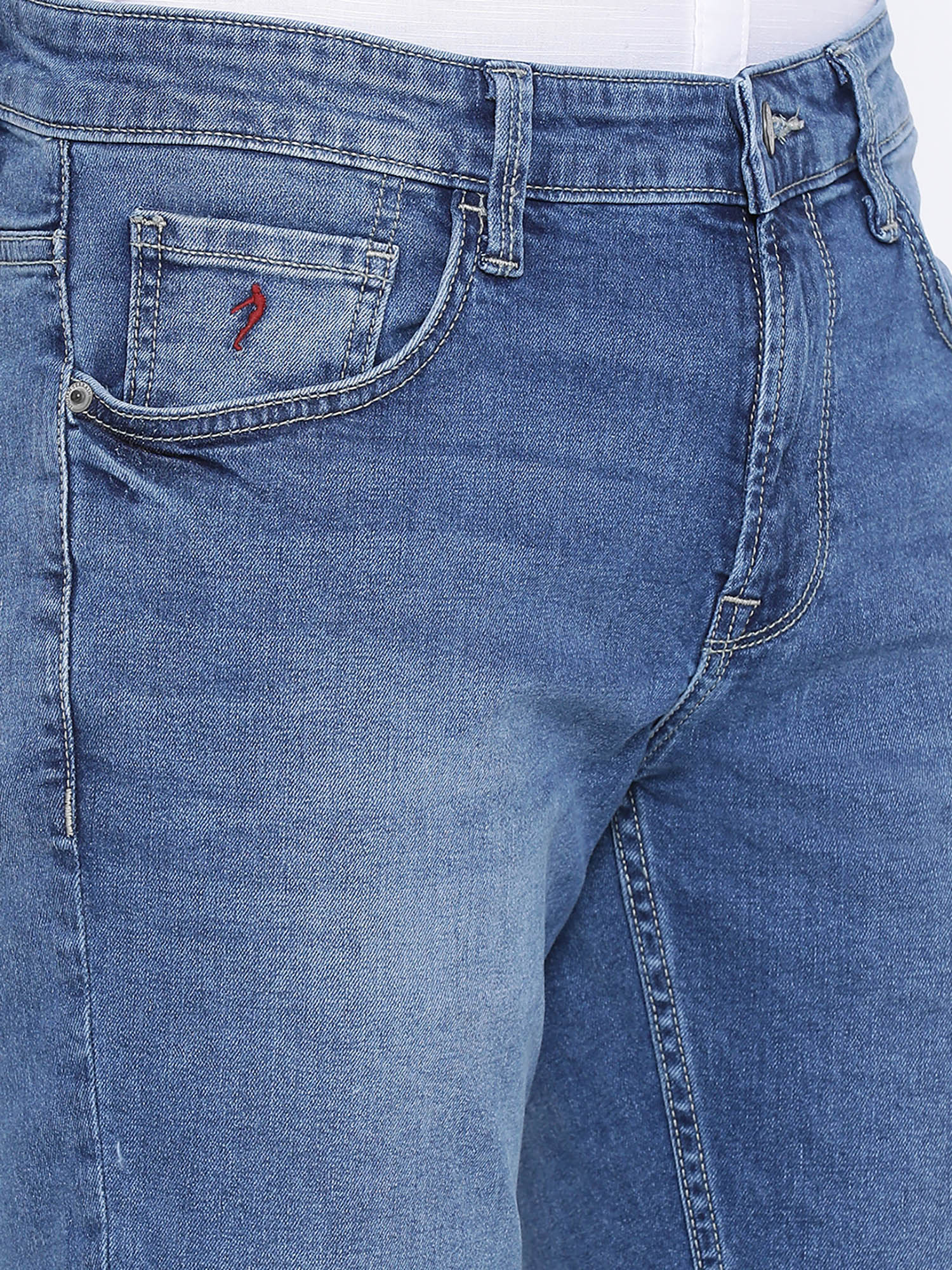 Indian Terrain Blue Solid Jeans Online 