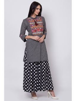 Biba - Black Polka Dots Short Kurta