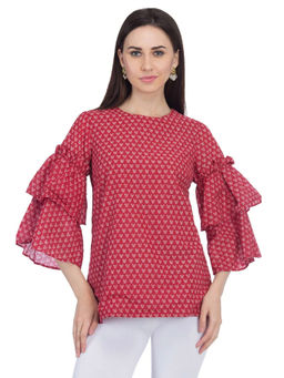Biba - Brick Red Printed Tunic