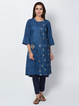 Biba - Blue Printed Kurta