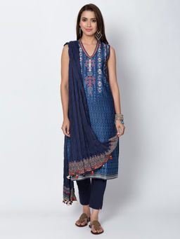 Biba - Indigo Printed Dupatta