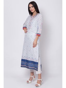 Biba - White Printed Kurta