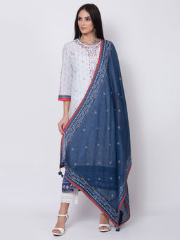 Biba - Blue Printed Dupatta