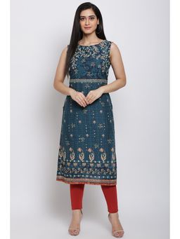 Biba - Blue Floral Kurta