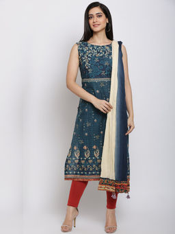 Biba - Indigo Printed Dupatta