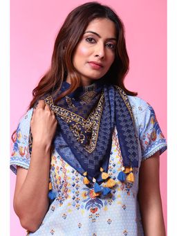 Biba - Indigo Art Silk Scraf