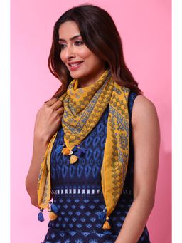 Biba - Mustard Art Silk Scarf