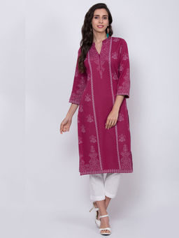 Biba - Pink Printed Kurta