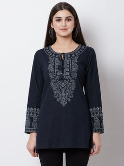 Biba - Navy Blue Printed Tunic