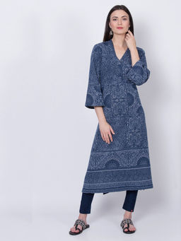 Biba - Blue Printed Kurta