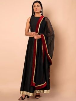 Indya - Black Woven Dupatta