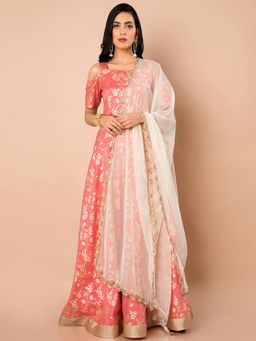 Indya - White Woven Dupatta