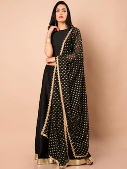 Indya - Black Printed Dupatta