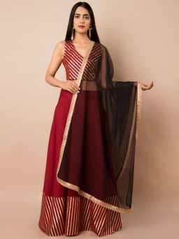 Indya - Black Woven Dupatta