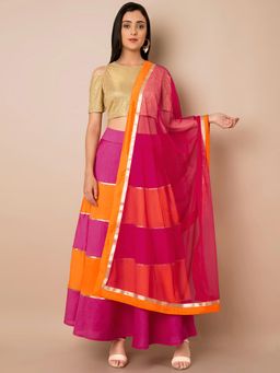 Indya - Pink Woven Dupatta