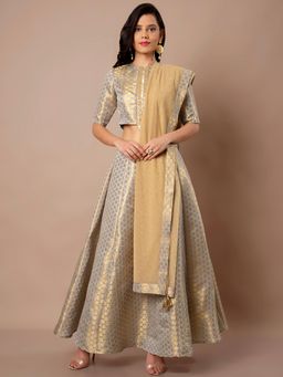 Indya - Beige Printed Dupatta