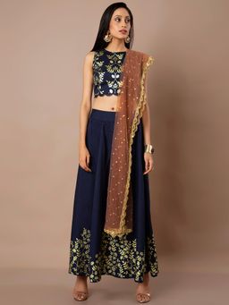 Indya - Pink Embroidered Dupatta