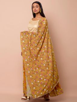 Indya - Mustard Floral Dupatta